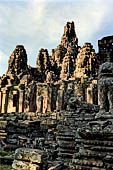 Angkor Thom - Bayon temple, general view from East 